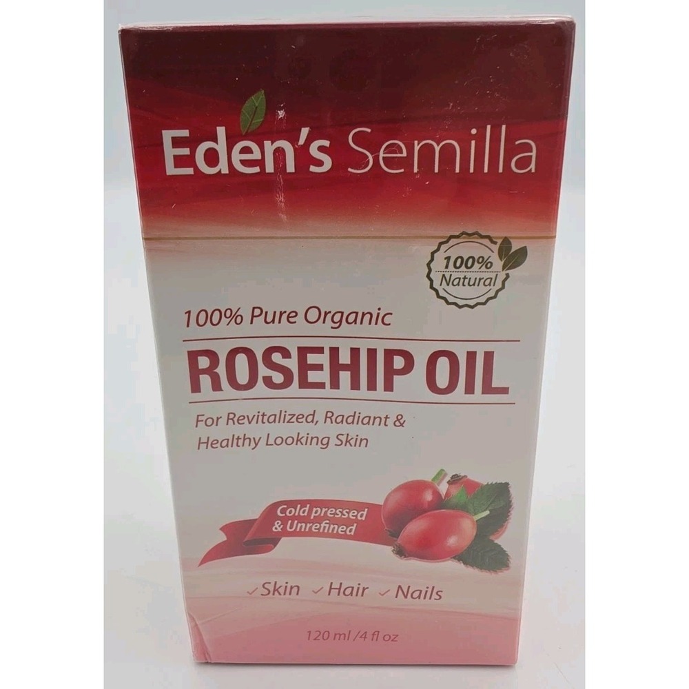 Edens Semilla 100% Pure Prganic Rosehip Oil Cold Pressed And Unrefined 4 Oz